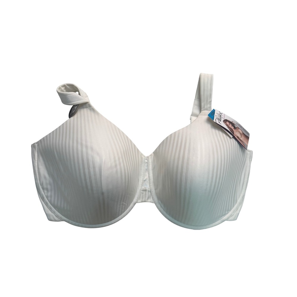 Playtex Secrets Perfectly Smooth Underwire Bra White Stripe 4747 42DDD New